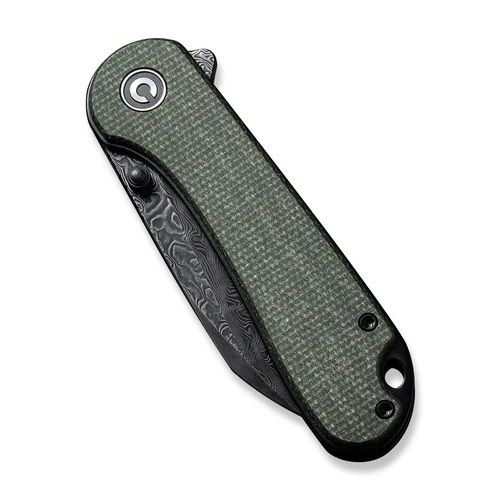 Складной нож Elementum Wharncliffe CIVIVI, сталь Damascus, рукоять Green Canvas Micarta