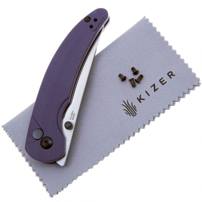 Складной нож Kizer Chili Pepper Satin, сталь 154CM, рукоять G10, фиолетовый