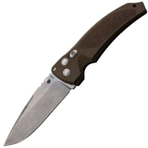 Складной нож Hogue EX-03 Drop Point Blade, сталь 154CM Stone-Tumbled, рукоять термопластик - Matte Brown (коричневый)