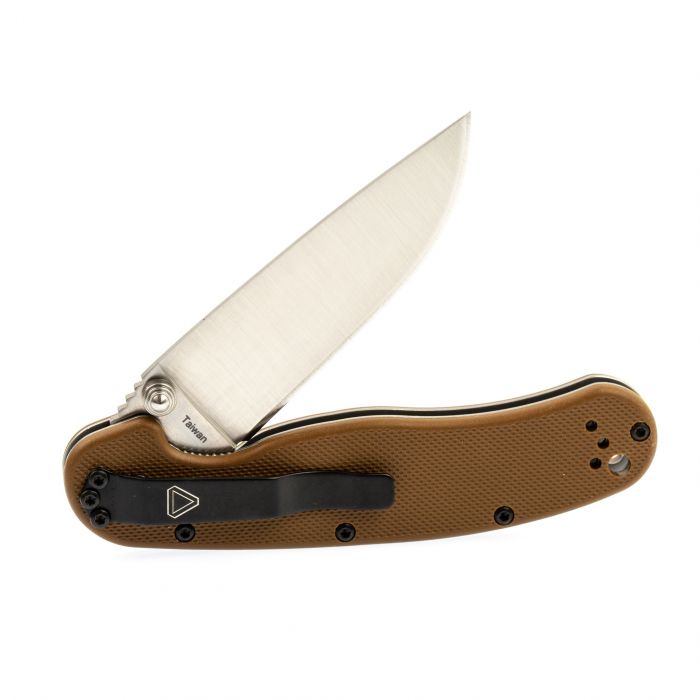Нож складной Ontario RAT-2, сталь Aus-8. Клинок - Black, Рукоять - Brown GRN