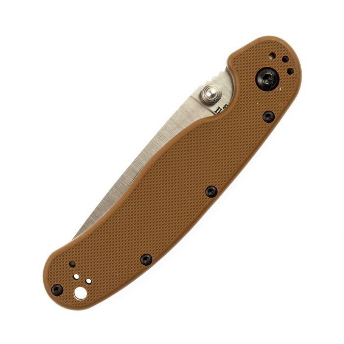 Нож складной Ontario RAT-2, сталь Aus-8. Клинок - Black, Рукоять - Brown GRN