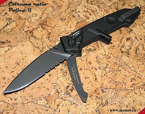 Многофункциональный складной нож с выкидным стропорезом Extrema Ratio Police II, сталь Bhler N690, рукоять алюминий