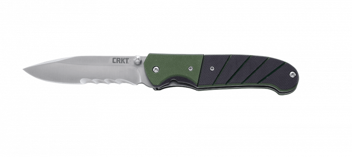 Полуавтоматический складной нож Ignitor Veff Serrations™, CRKT 6855, сталь 8Cr14MoV Satin Combo Edge, рукоять стеклотекстолит G10
