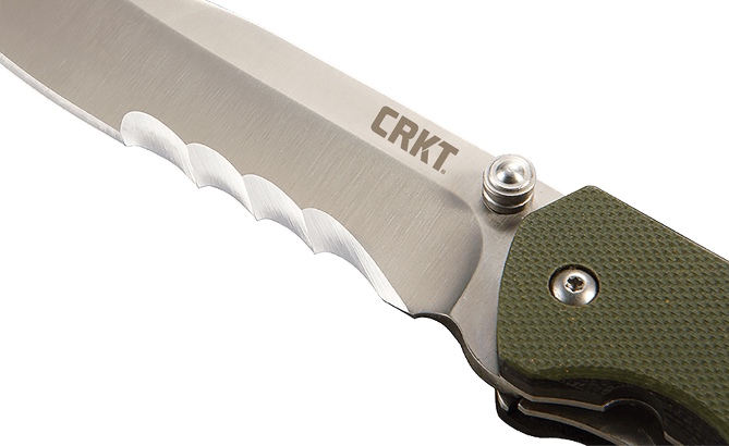 Полуавтоматический складной нож Ignitor Veff Serrations™, CRKT 6855, сталь 8Cr14MoV Satin Combo Edge, рукоять стеклотекстолит G10
