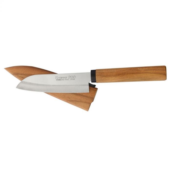 Нож кухонный Сантоку Kanetsune, сталь 420J2 Stainless Steel, рукоять дерево вишня