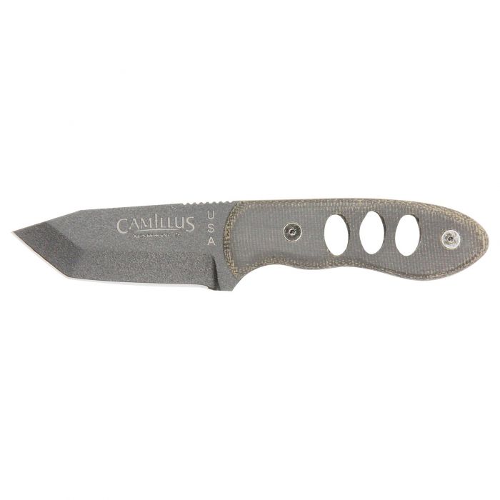 Нож с фиксированным клинком Camillus Choker, сталь 1095 Carbon Steel, рукоять Микарта, серый