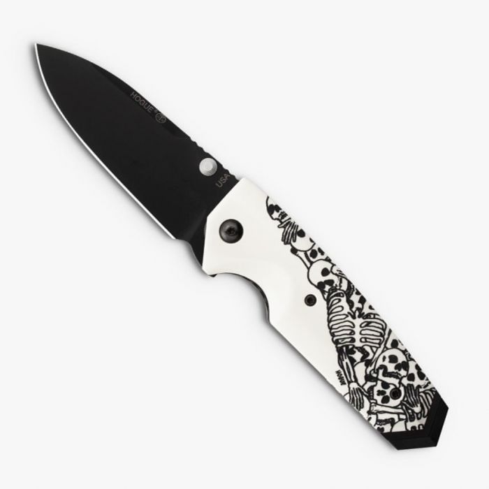 Нож складной туристический Hogue EX-02 Spear Point Skulls & Bones, сталь 154CM, рукоять ABS-пластик