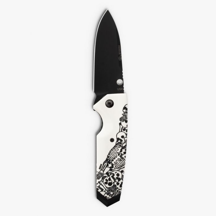 Нож складной туристический Hogue EX-02 Spear Point Skulls & Bones, сталь 154CM, рукоять ABS-пластик